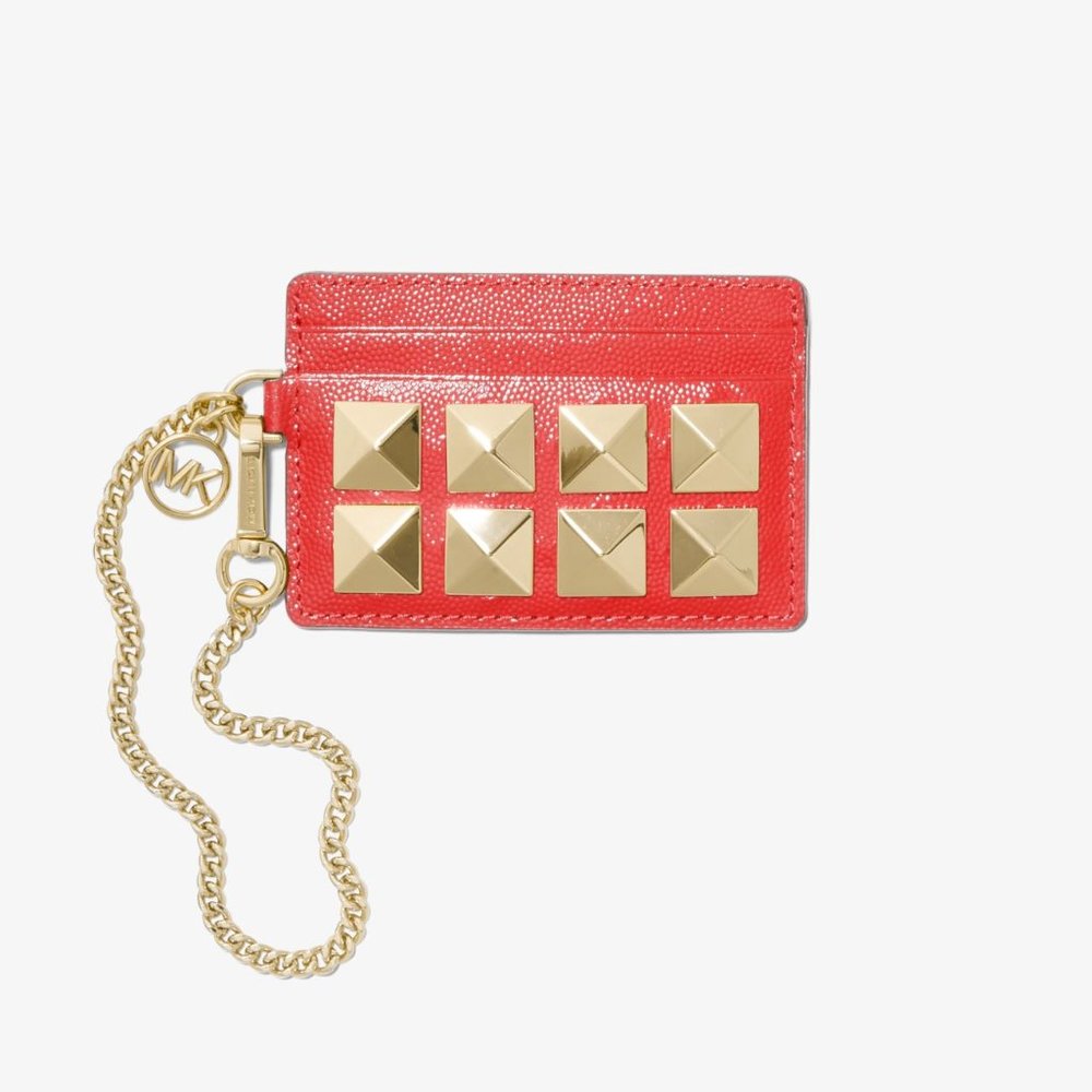 Michael Kors JET SET CHARM Chained ATM CREDIT CARD CASE HOLDER SANGRIA Color